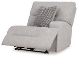 Acklen Place Pewter 5-Piece Power Reclining Sectional, view from front angle