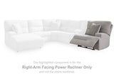 Acklen Place Pewter 5-Piece Power Reclining Sectional, view from front angle