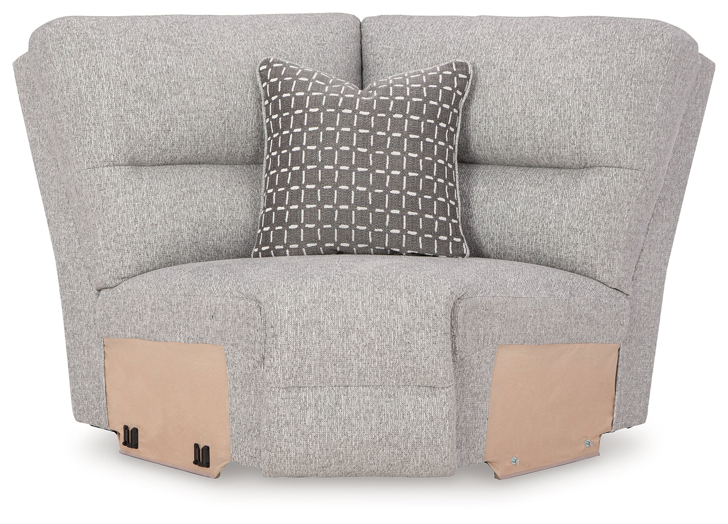 Acklen Place Pewter 7-Piece Power Sectional Reclining Sofa with Storage Console angle view