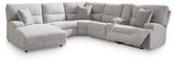 Side angle of powered reclining chaise section