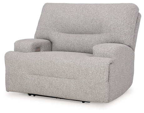 Side angle of closed Acklen Place recliner