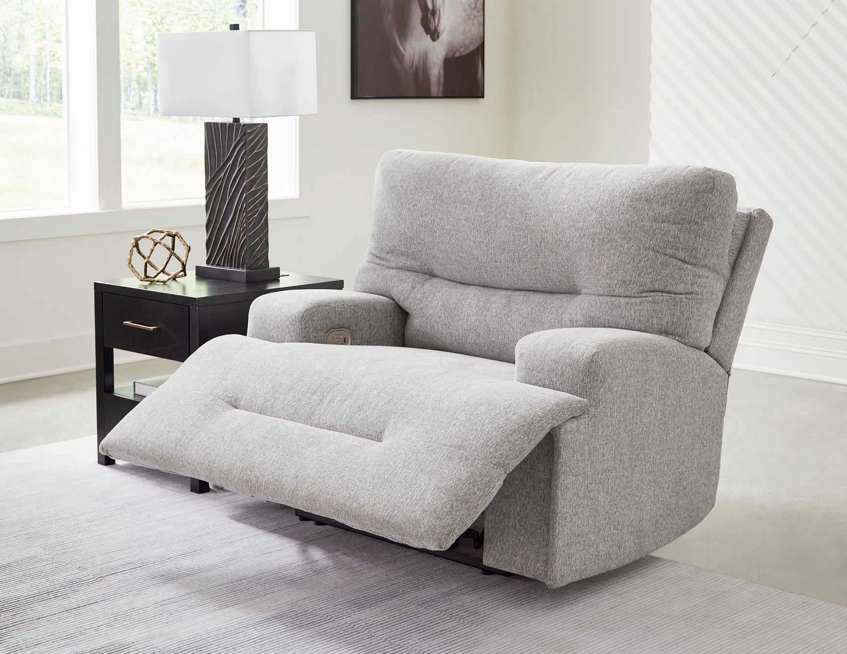 Fully reclined view of Acklen Place recliner