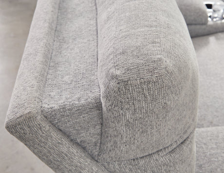 Front view showing adjustable headrest on recliner