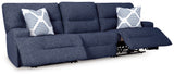 Acklen Place sectional sofa, angled open view with recliner extended