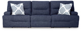 Acklen Place sectional sofa, head-on angle showing reclining function