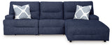 Acklen Place Navy 3-Piece Power Reclining Sectional sofa front angle