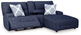 Sectional fully reclined side view