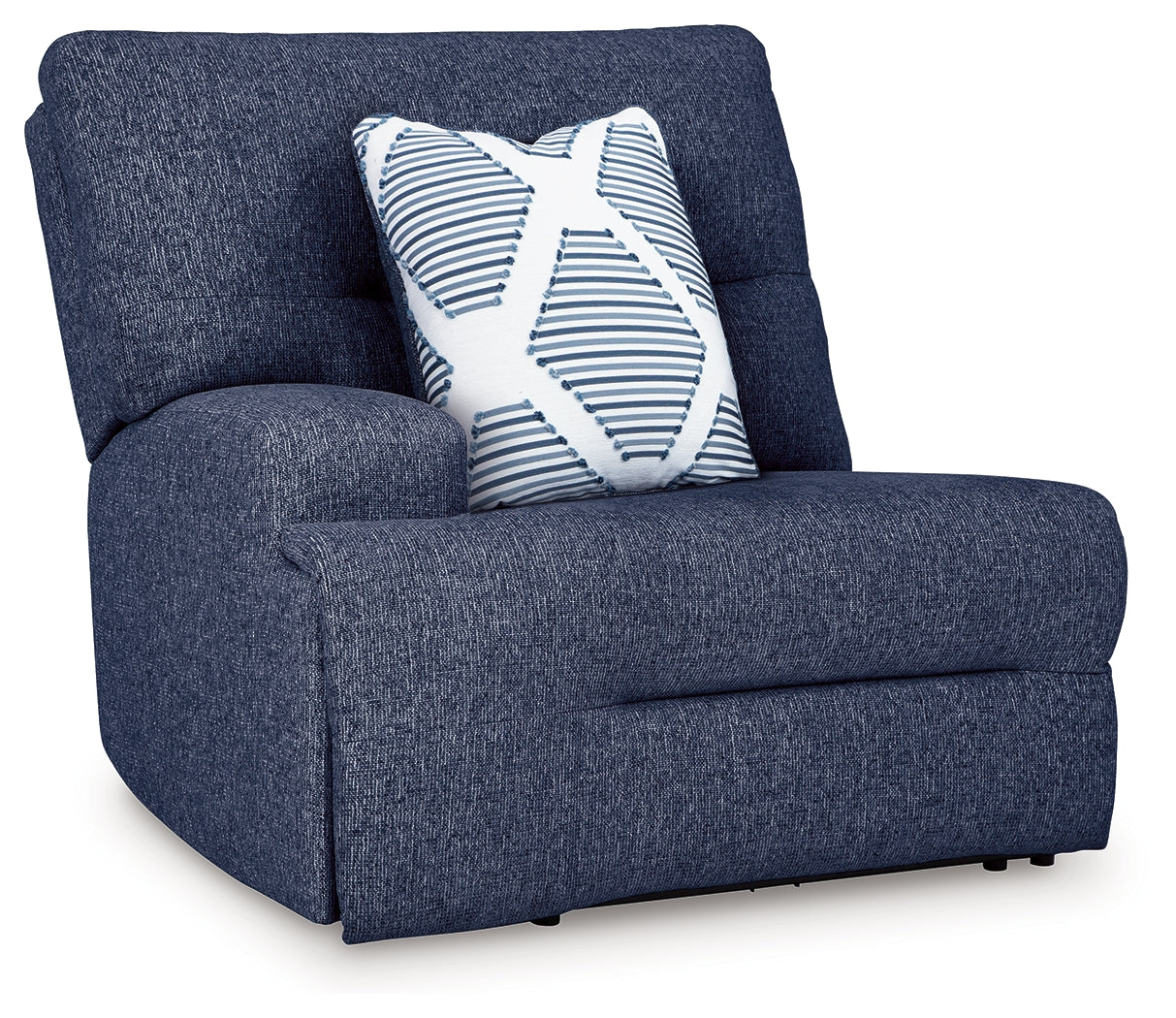 Power reclining sectional armless recliner and armless chair detail