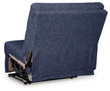 Right-arm facing power recliner in navy Next-Gen Nuvella™ fabric