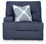 Acklen Place Navy 3-Piece Power Reclining Sectional sofa front angle
