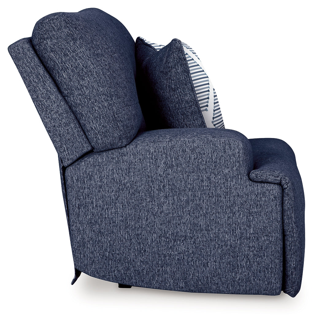 Acklen Place Navy 3-Piece Power Reclining Sectional sofa front angle
