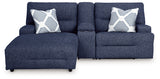 Right-arm facing power recliner with USB port