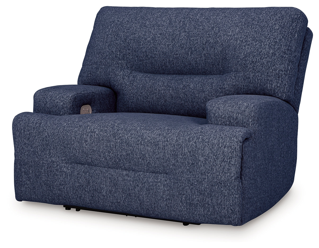 Closed view of Acklen Place Navy Oversized Recliner