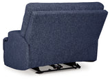Back side of Acklen Place Oversized Navy Power Recliner