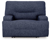 Reclined position of Acklen Place Navy Power Recliner