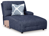 Acklen Place Navy 3-Piece Power Reclining Sectional sofa front angle