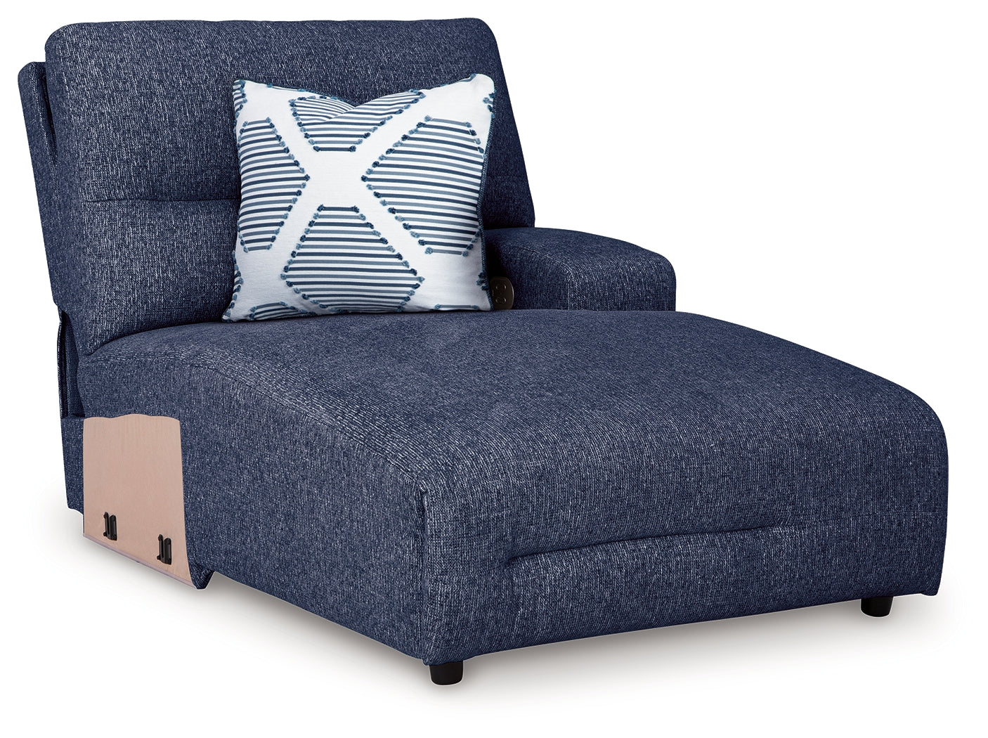 Acklen Place Navy 3-Piece Power Reclining Sectional sofa front angle