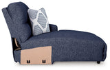 Acklen Place Navy 3-Piece Power Reclining Sectional sofa front angle
