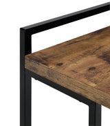 Dani Snack Table sliding up to seating area with metal legs