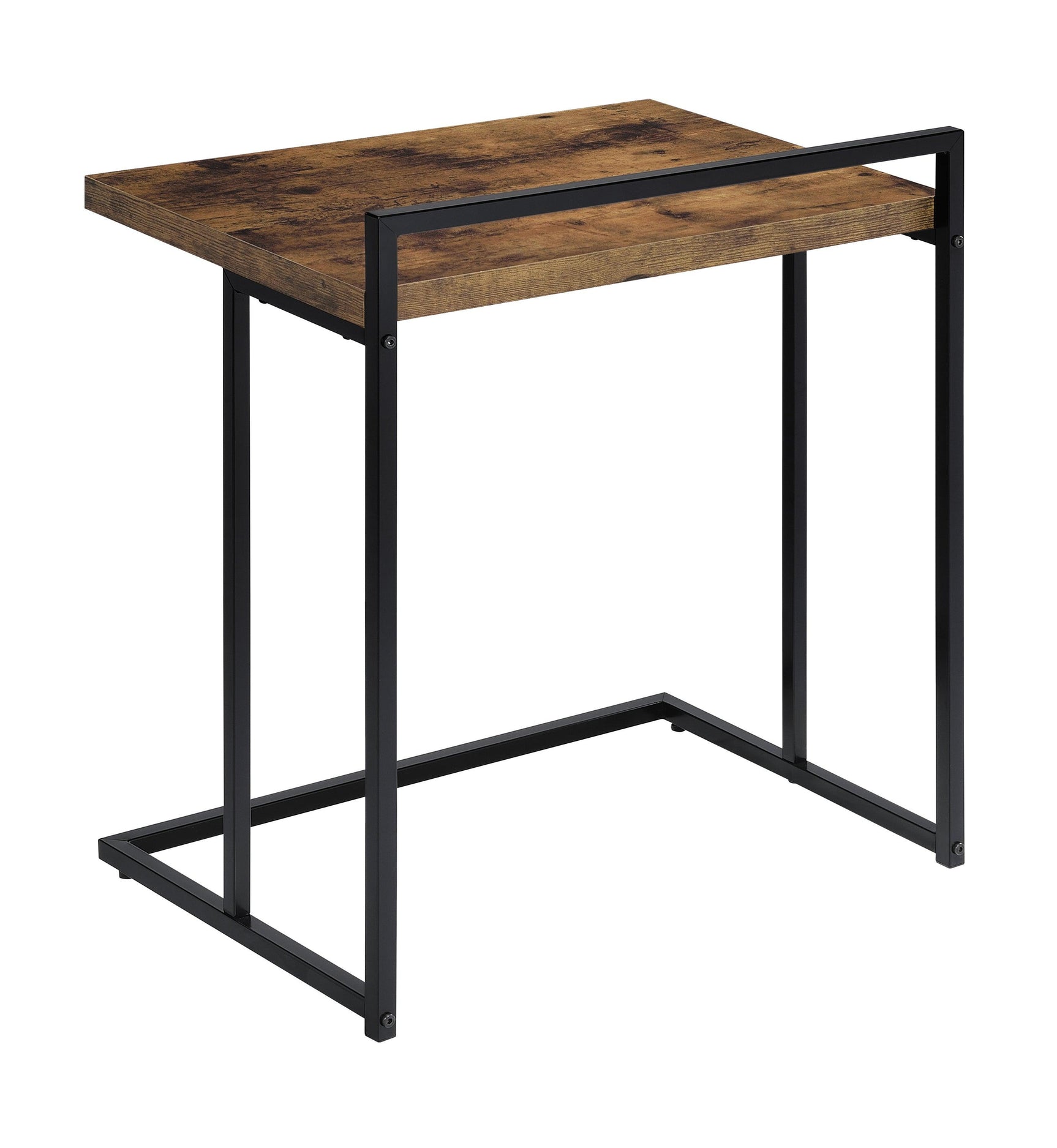 Close-up of distressed driftwood laminate tabletop on Dani Snack Table