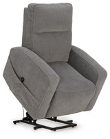 Close-up of jumbo stitching detail on Starganza Gray Power Lift Recliner