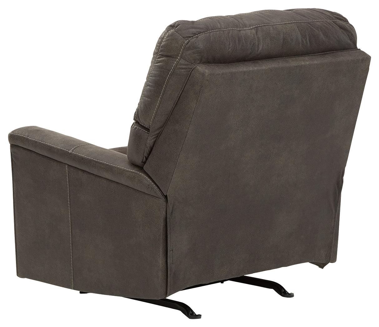 Back view of Navi Smoke Faux Leather Recliner