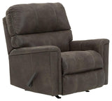 Closed angle main view of Navi Smoke Faux Leather Recliner