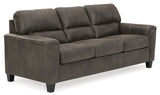 Navi Smoke loveseat angled view