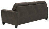 Navi Smoke Faux Leather Sofa back angle view