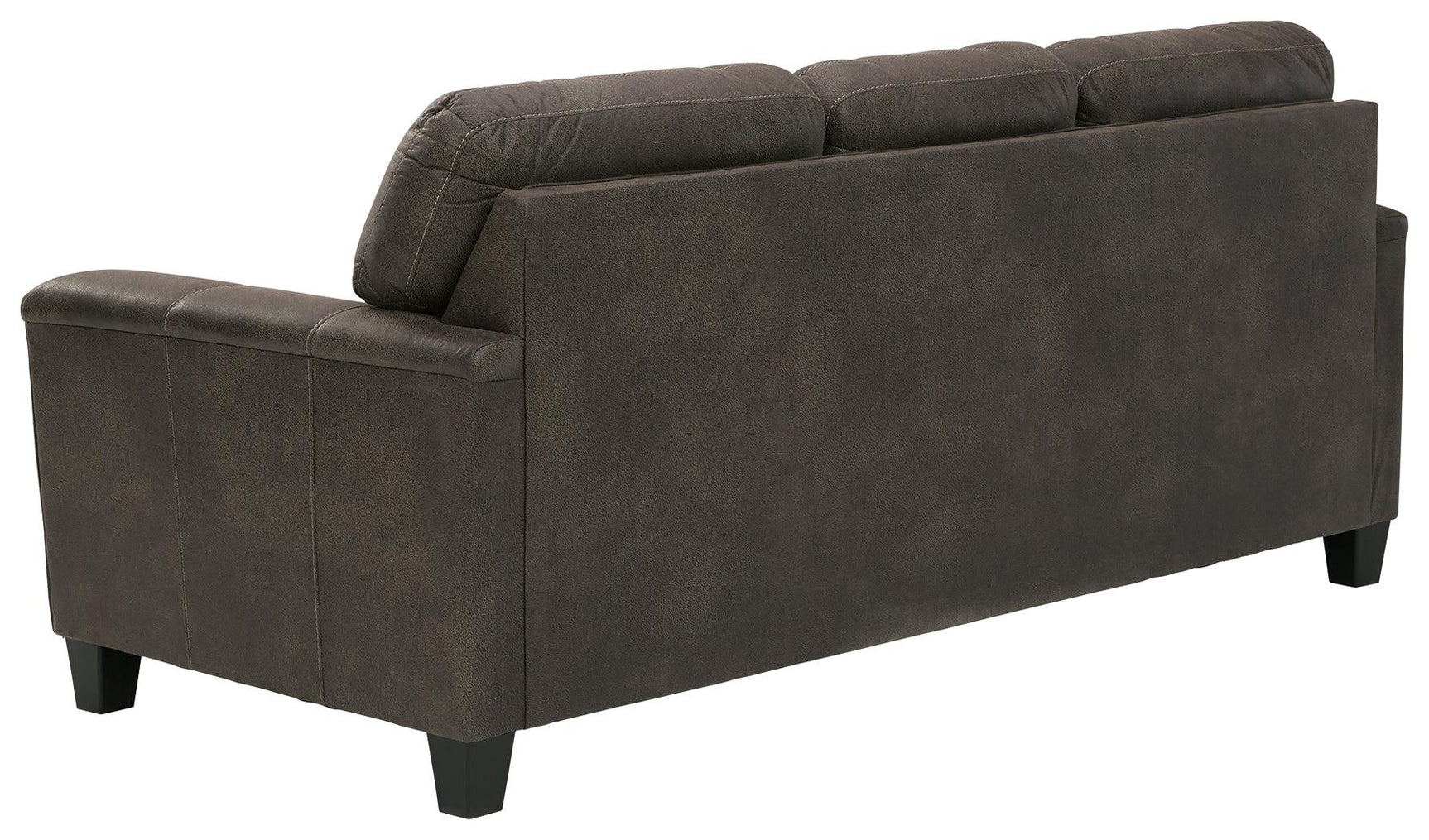 Navi Smoke Faux Leather Sofa back angle view