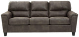 Navi Smoke Faux Leather Sofa close-up detail