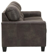 Navi Smoke Faux Leather Queen Sofa Sleeper side profile