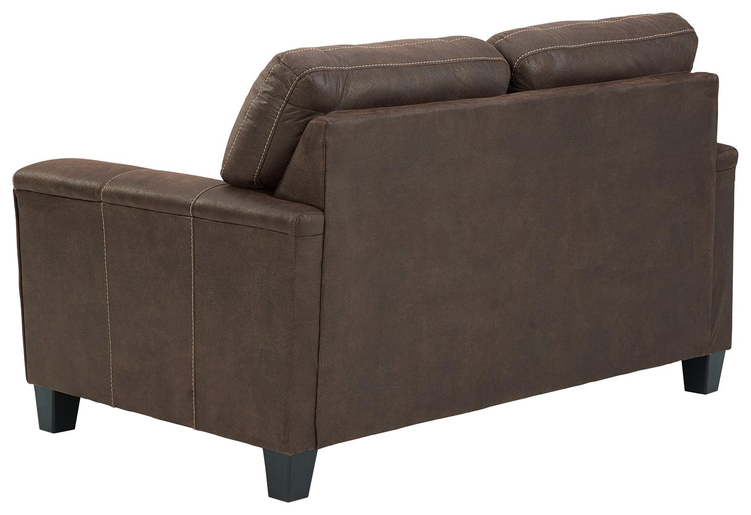 Back view with exposed feet of Navi Loveseat