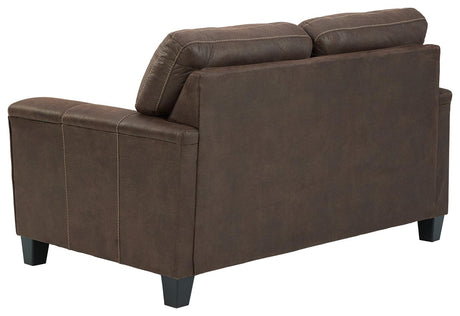 Back view with exposed feet of Navi Loveseat