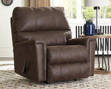 Cropped main closed view of Navi Smoke Faux Leather Recliner