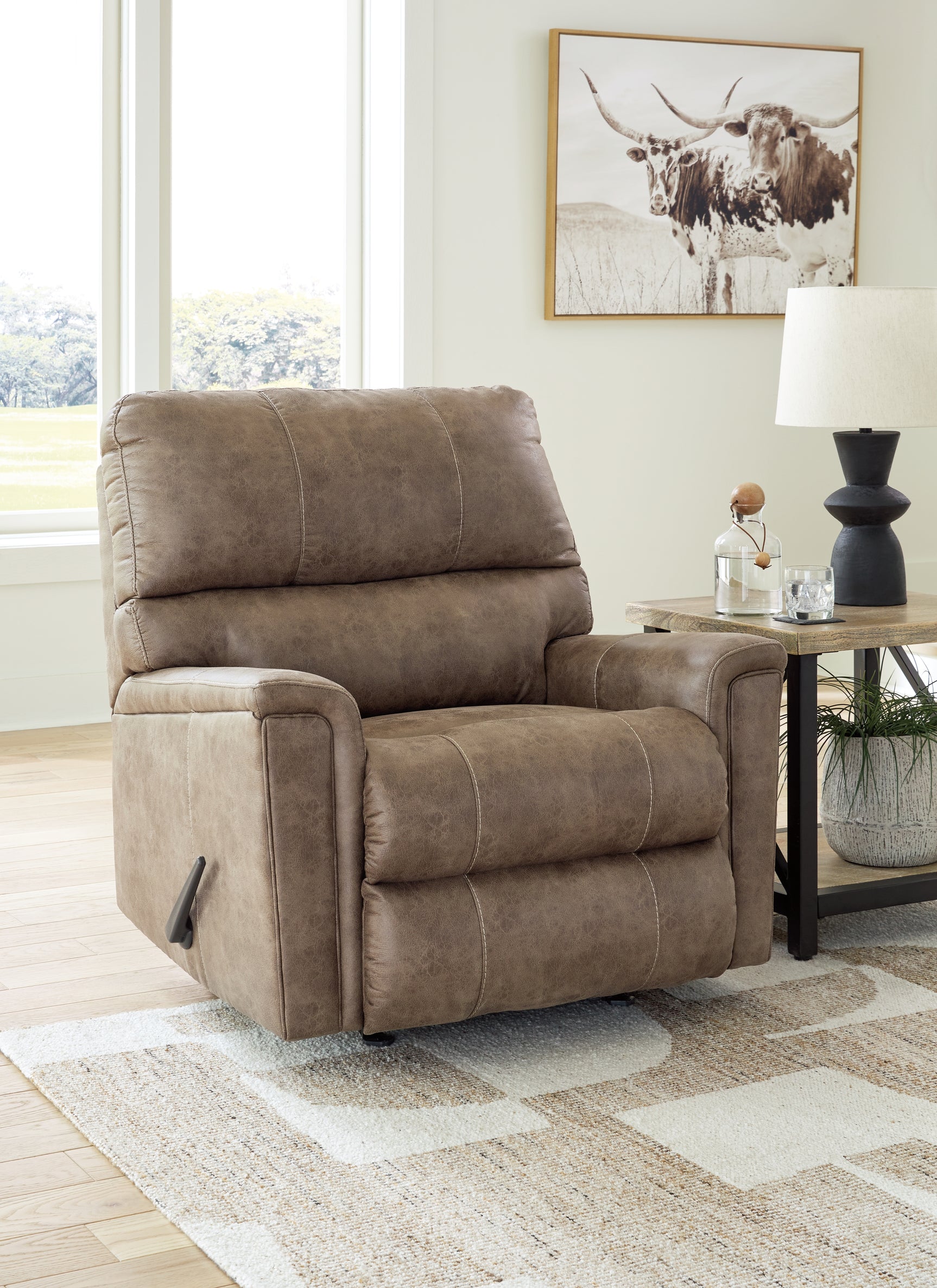 Navi Fossil 3-piece reclining sofa set in fossil faux leather