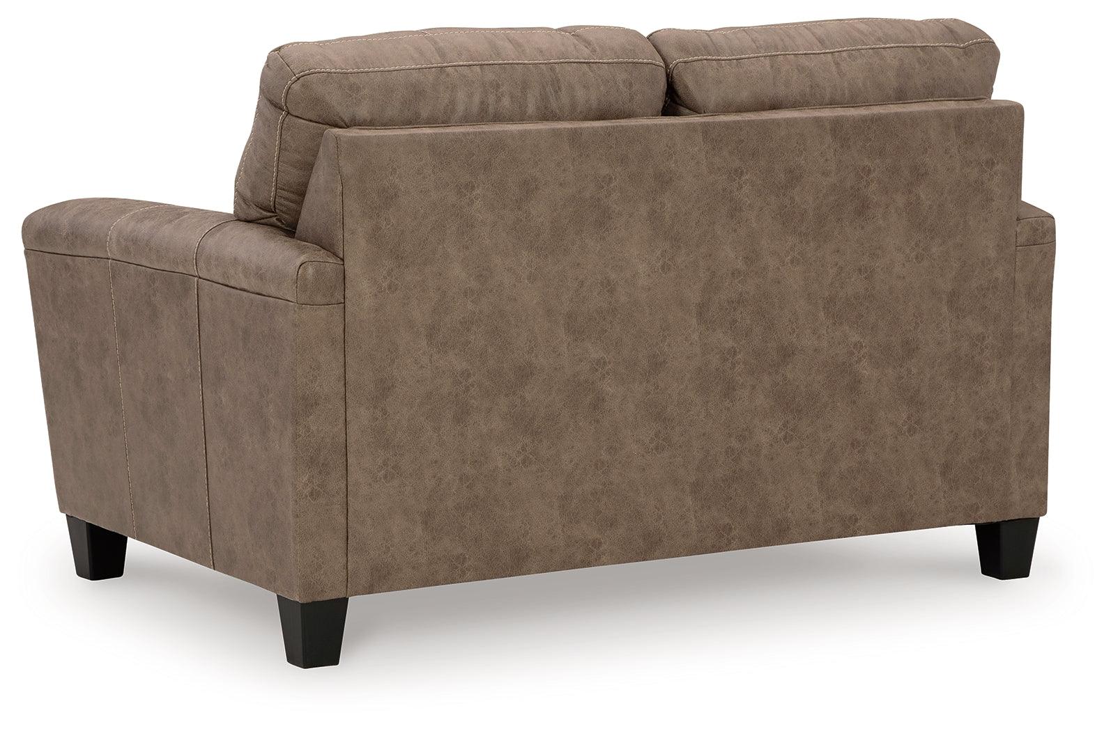 Navi Fossil Faux Leather Loveseat rear view