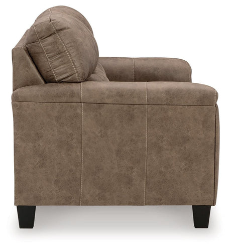 Navi Fossil Faux Leather Loveseat side view
