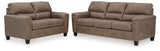 Close-up detail of Navi Fossil upholstery and frame