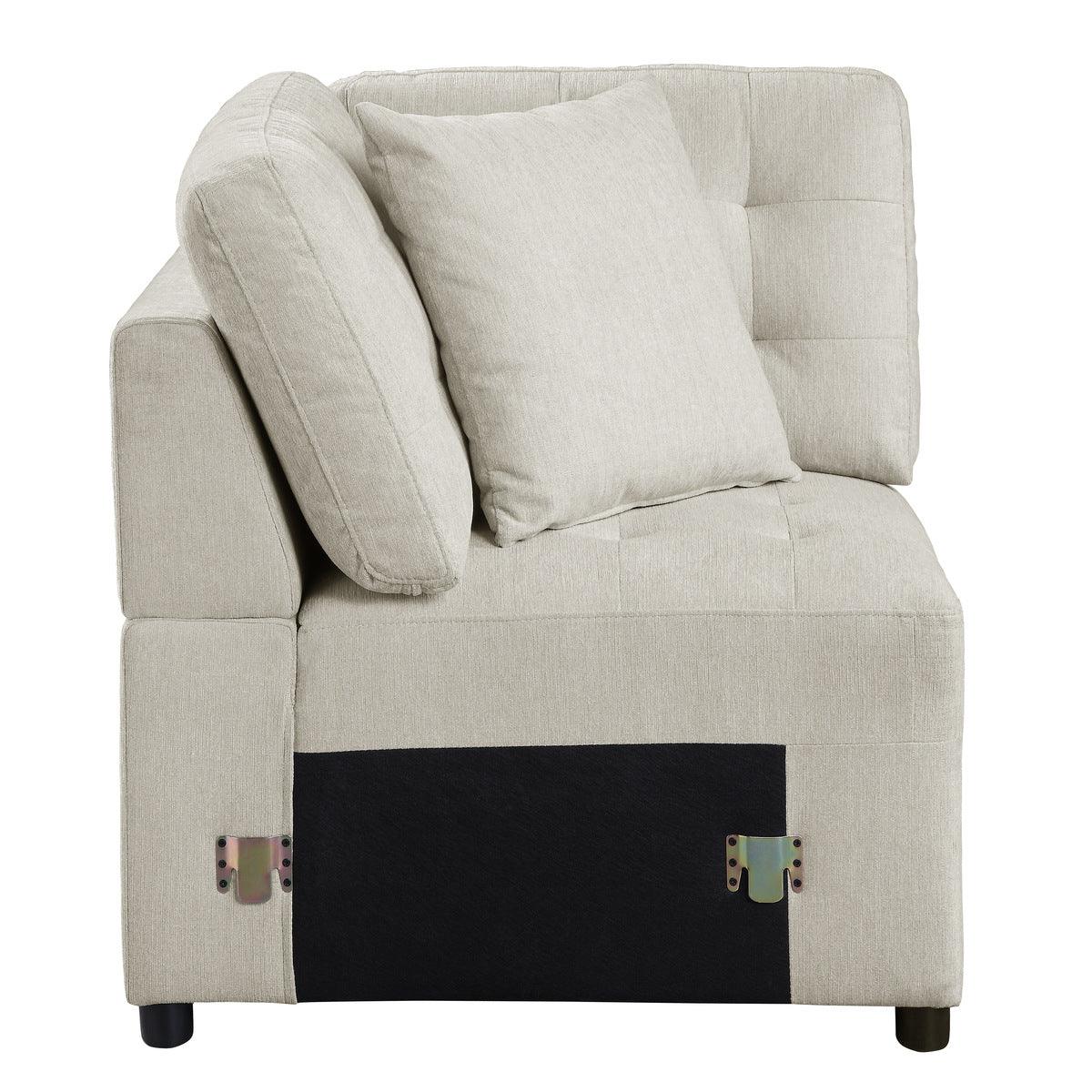 Main view of pull-out ottoman section