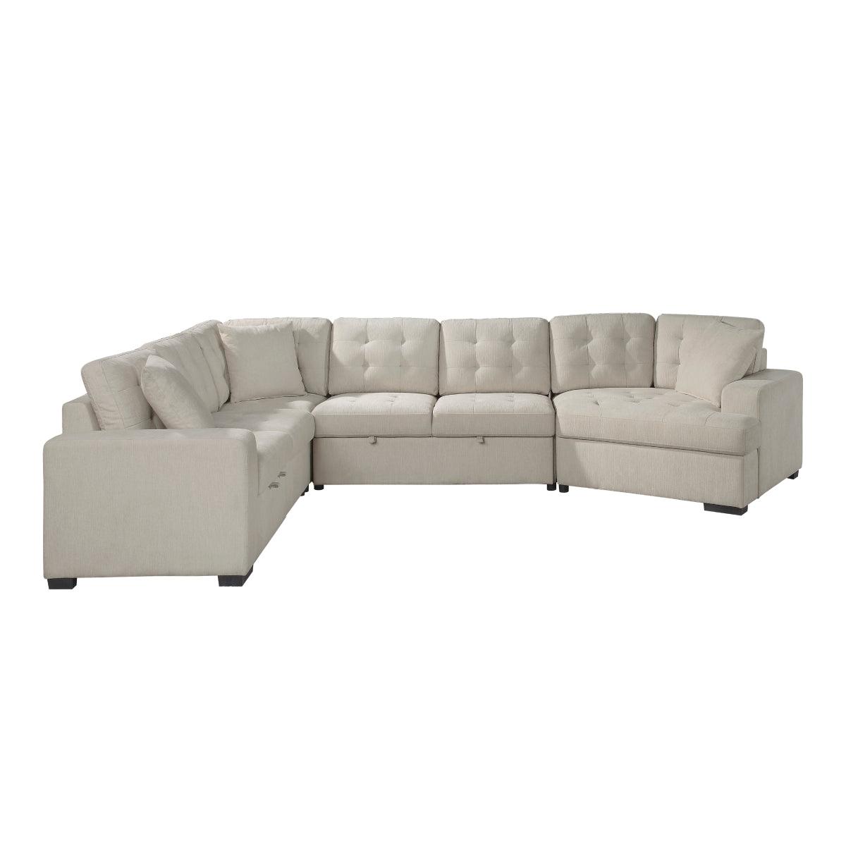 Logansport Beige 4-Piece Sectional Sofa main view from front