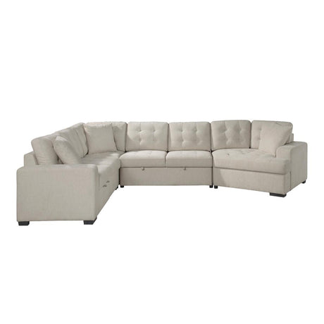 Logansport Beige 4-Piece Sectional Sofa main view from front