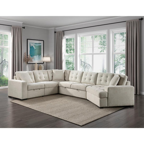 Room perspective of sectional sofa in living area