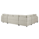 Side view of Logansport Beige Fabric Sectional Sofa