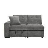 Front view of Logansport Gray Fabric sectional sofa