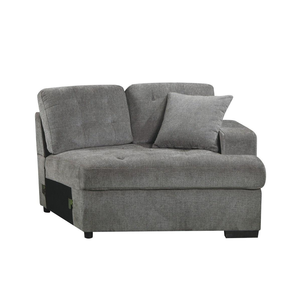 Close-up front view of pull-out ottoman