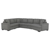 Side view of Logansport Gray Fabric 4-Piece Sectional Sofa