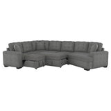Open view showing pull-out bed in Logansport sectional sofa