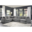 Seating area detail of sectional sofa