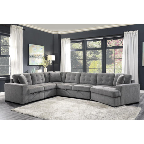 Seating area detail of sectional sofa